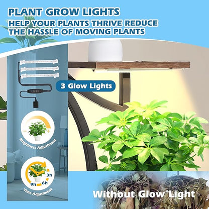 60" Plant Stand Shelf Indoor with Grow Light, 7 Tiered Corner Metal Curve Shaped Plant Rack for Indoor Plants Multiple, Tall Flower Display Stand Holder for Living Room Patio Balcony 2PCS