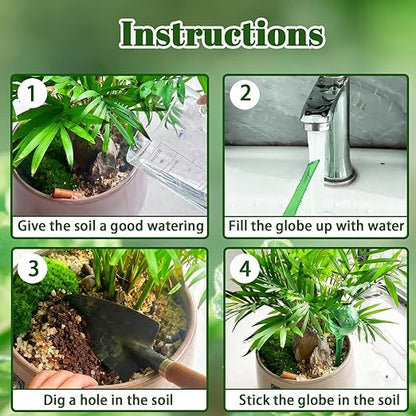 10 Pcs Self Watering Globes, Plant Watering Globes Automatic Watering Bulbs for Indoor Outdoor, Vacation Potted Plant Care Water Conservation Device (Green)