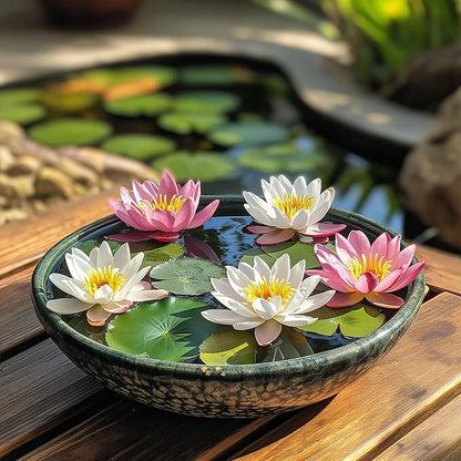100 Mixed Bowl Lotus Seeds, Aquatic Perennial Lotus Seeds for Planting, Bonsai Lotus Flowers for Indoor and Outdoor, Water Lily Flowers for Bowl and Garden