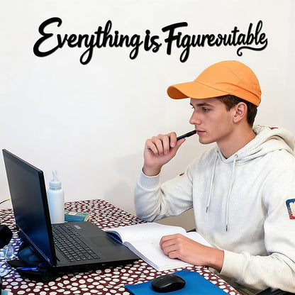 Slickss Everything is Figureoutable Office Wall Decor - Positive Affirmations Wall Art for Inspirational Motivational Wall Decor, Uplifting Office Art and Home Decor for a Motivated Mindset
