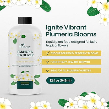 32oz Plumeria Fertilizer - Makes 32 Gallons of Liquid Plant Food for Plumeria Plants Live, Tropical Plant Fertilizer for Vibrant Flowers, Glossy Leaves, and Strong Roots - Nutrient-Rich Flower Food