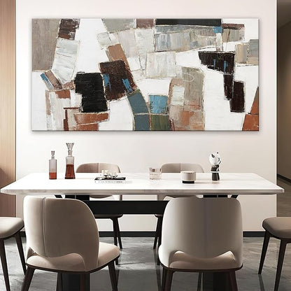 Abstract Wall Art Large Canvas Wall Art Decor Modern Wall Art Decor Minimalist Geometric Line Wall Decor Artwork for Walls Textured Wall Art Prints For Room Living Room Bedroom Office Wall Decor 29"X58"