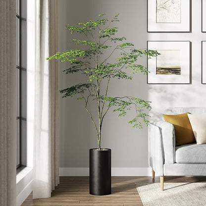 DTY Signature Mount Oxford Tall Outdoor Planter - Small Black 15.7 Inch Height Modern Tall Planter Pot for Indoor & Outdoor Spaces - Stylish Planter for Contemporary Homes and Gardens