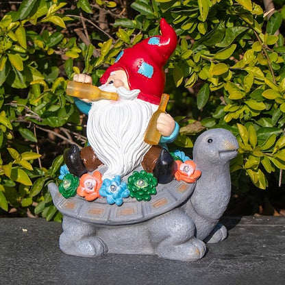 DKJOCKY Solar Turtle Gifts Garden Decor Garden Gnomes for Yard, Gnomes with Solar Lights Garden Decor, Christmas Friendships Birthday Gifts for Women, Mom Unique