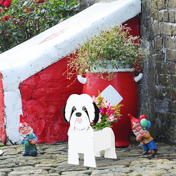 Shih Tzu Dog Planter Plant Pots,Cute Dog Flower Planter,Gifts for Pet Lovers,Unique Animal Plant Pots,Office,Indoor Outdoor Garden Decor(9.45 * 8.97 * 13.5in)
