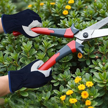 Gardening Gloves, Garden Gloves for Women and Men, Thorn Proof Working Gloves, Durable Leather Work Garden Gloves for Yard & Outdoor Work, Blue, S