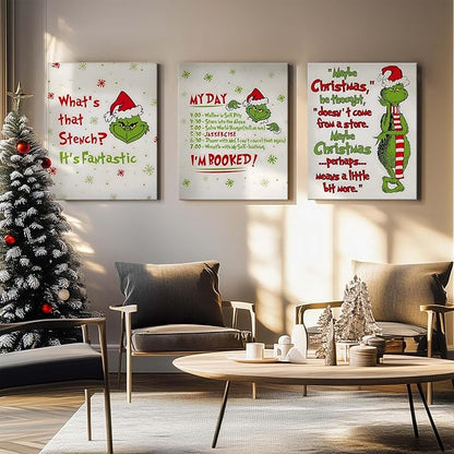 Funny Christmas Canvas Wall Art Decor - “What's That Stench? It's Fantastic” Holiday Decor - 16x20 inch Humorous Christmas Decoration for Living Room or Office - Premium Quality Canvas Print