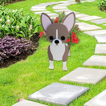 Chihuahua Dog Planter Plant Pots,Cute Dog Flower Planter,Gifts for Pet Lovers,Unique Animal Plant Pots,Office,Indoor Outdoor Garden Decor(9.45 * 8.66 * 13.39in)