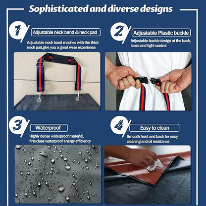 Thick Rubber Apron,Professional Waterproof Chemical Oil Resistant Aprons for Dishwashing,Dog Grooming,Butcher(1 pack)