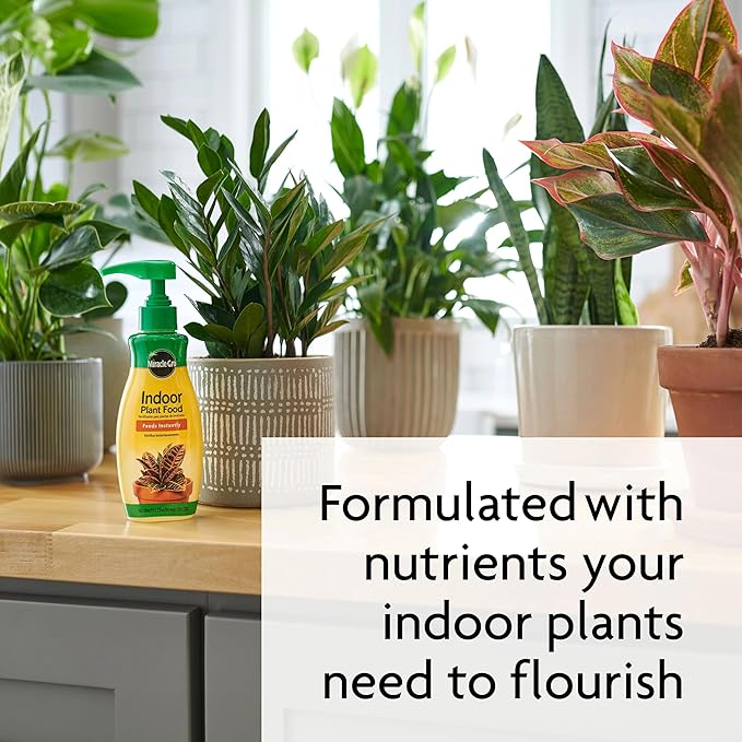 Miracle-Gro Indoor Potting Mix (6 qt.) and Indoor Plant Food (8 oz.) - Bundle for Growing and Fertilizing Houseplants