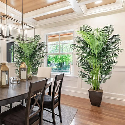 6 Ft Artificial Tropical Palm Tree With 24 Removable Leaves - Large Faux Plant for Indoors and Outdoors, Silk Housewarming Gift, K185