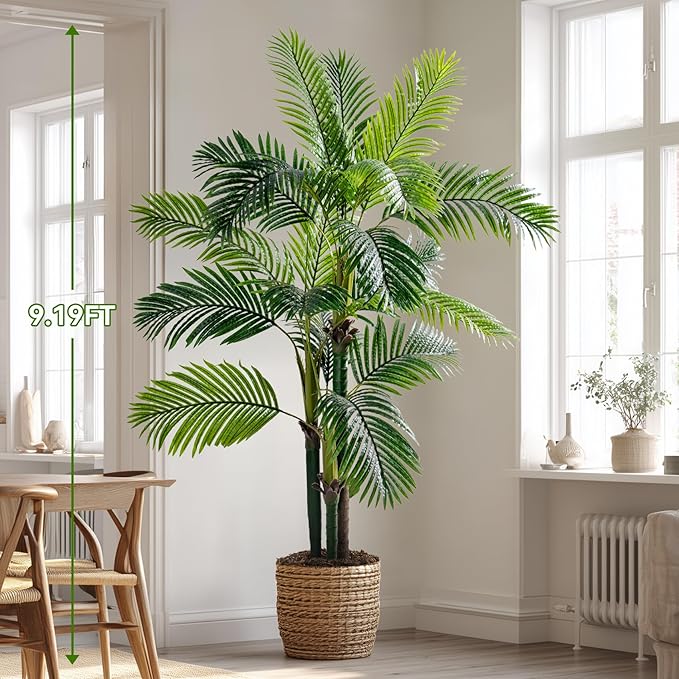 6.2FT Artificial Phoenix Palm Tree Artificial Plants Indoor Outdoor Large Faux Coconut Silk Palm Tree Tropical Fake Tree Faux Sago Palm Plant for Modern Farmhouse Yard Outside Patio Poolside