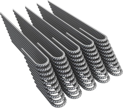 Vodaland Rebar Stakes J Hook Extra Heavy Duty 1/4 inch Coated Steel Ground Anchors with Chisel Point End (10)