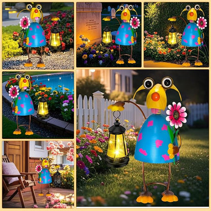 Solar Garden Lights Dog Statue with Solar Lantern Lights,13.38 inch Garden Lawn Decoration,Birthday Gifts for Women Grandma,Gardening Gifts Decorative Stakes for Yard,Patio,Porch, Christmas