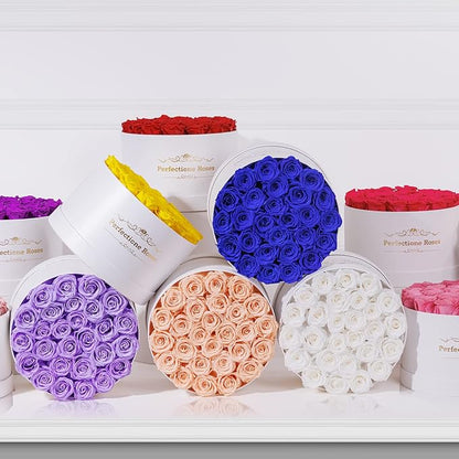 Perfectione Roses 27 Roses in a Box, Mothers Day Rose, Preserved Flowers for Her, Flowers for Delivery Birthday Gifts for Women (Buttermilk)