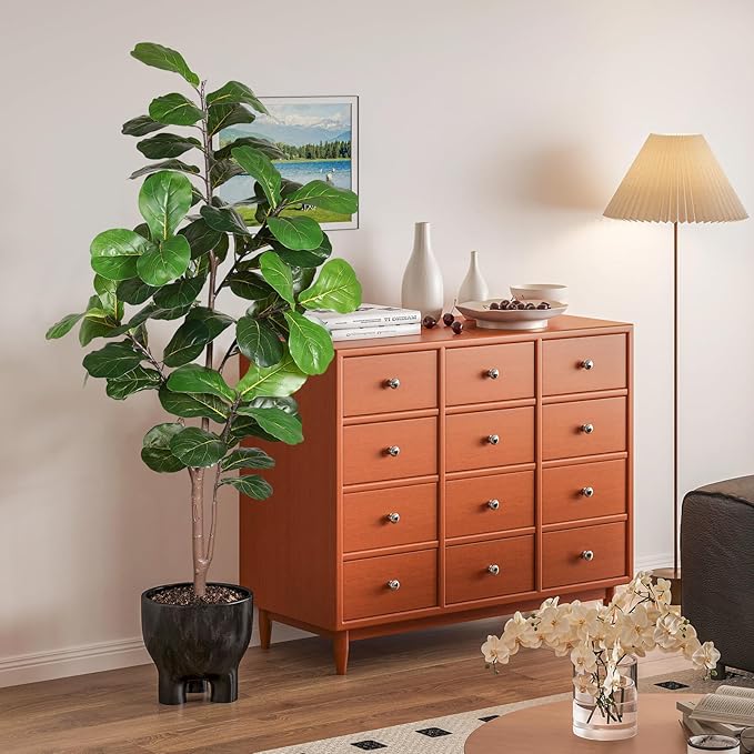 6ft Artificial Fiddle Leaf Fig Tree Plant,Fake Ficus Lyrata in Pot,Ficus Faux Plant Artificial Trees for Office Indoor Outdoor Garden Living Room Home Decor 1PCS-71in