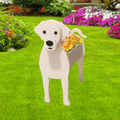 White Labrador Dog Planter Plant Pots,Cute Large Dog Flower Planter,Gifts for Pet Lovers,Unique Animal Plant Pots,Office,Indoor Outdoor Garden Decor(9.84 * 7.87 * 17in)