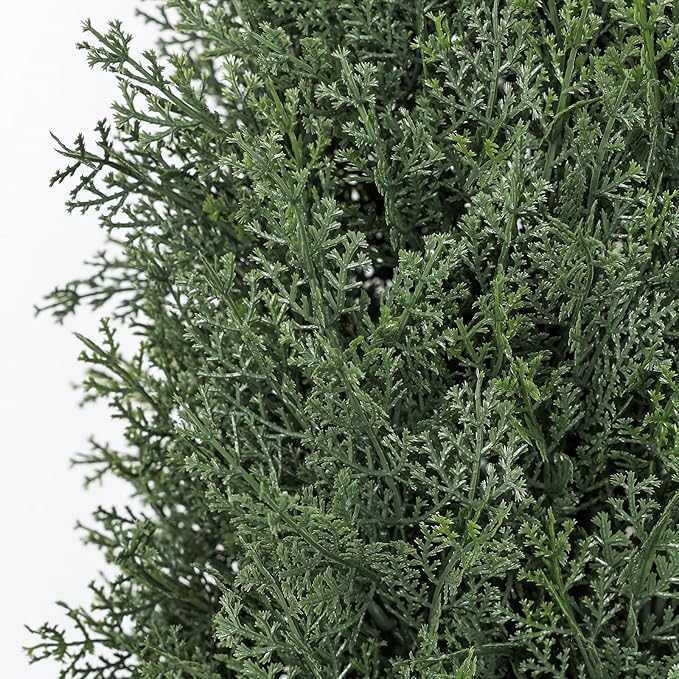 3FT Artificial Topiary Cedar Trees, 2-Pack Realistic Pre-Potted UV Resistant Faux Cypress Plants for Home Porch, Garden, and Entryway Decor