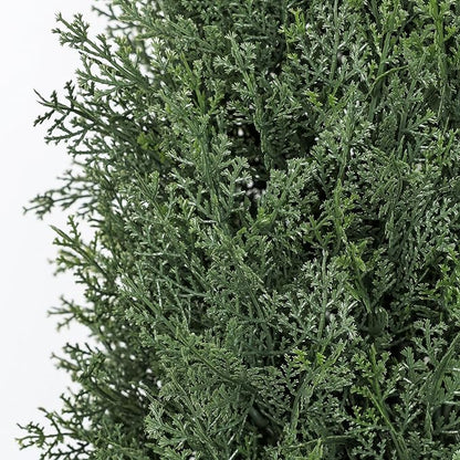 3FT Artificial Topiary Cedar Trees, 2-Pack Realistic Pre-Potted UV Resistant Faux Cypress Plants for Home Porch, Garden, and Entryway Decor