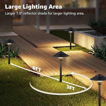 SUNVIE Low Voltage Pathway Lights LED Landscape Lights Low Voltage 3W 12-24V 3000K Landscape Lighting Cast-Aluminum Waterproof Landscape Path Lights for Yard Walkway Garden ETL Listed Cord, 4 Pack