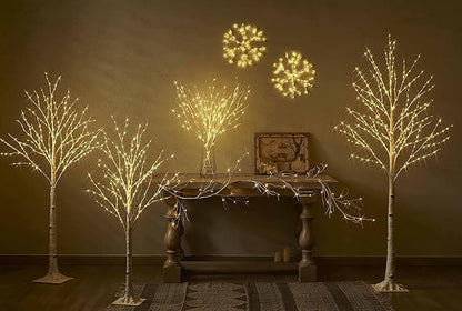 Hairui Lighted Birch Tree with 330L Warm White and Multi Color Fairy Lights 8 Functions 6FT, Faux Tree with Lights for Indoor Outdoor Christmas Party Easter Decoration