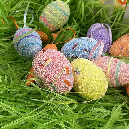 Asekonc 1/2 LB Easter Green Grass Green Raffia Grass Super Large Pack Recyclable Paper Shred for Easter Basket Filler Creative Eggs Decor Filler Gift Wrapping