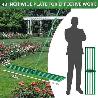 Outvita Lawn Leveling Rake 48"x10", Level Lawn Tool with Adjustable Handle, Yard Leveling Rake, Landscape Rakes for Garden, Backyard, Golf Course, Farm, Pasture
