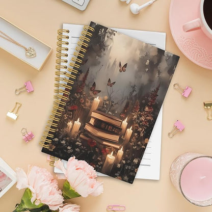 XPH Fantasy Bookish Spiral Notebook, Dark Academia Gothic Journaling Notebooks for Women Men, Mystical Witchy Hardcover Journals for Writing 160 Pages 5.5 x 8.3 Inch, Reading Gifts for Book Lovers