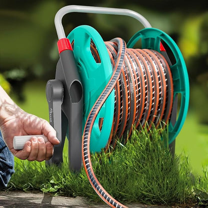 Garden Water Hose Reel Cart,Holds 50-60 Ft of 5/8 Inch Hose, Portable Hose Pipe Holder for Outside