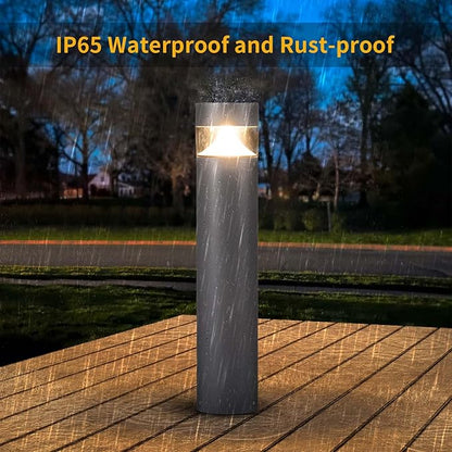 Outdoor Pathway Light, 32 in IP65 Waterproof Driveway Lights, 3000K led Landscape Lighting Outside，620LM Path Lights, 120V Hard Large Bollard Lamp for Garden Yard Patio Lawn Walkway Decor