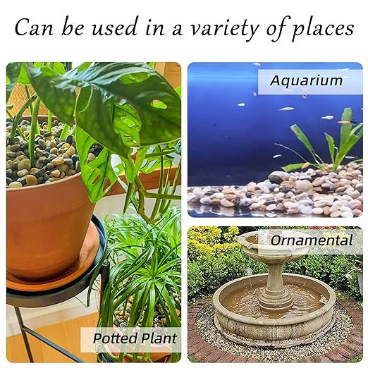 CJGQ 2.4lb 1/2" Pebbles for Plants Potting,Succulents Aquarium Fish Tank Vases-Decorative River Rocks Garden Gravel Stones