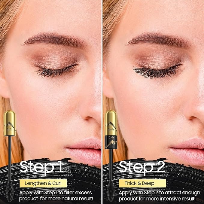 New Liquid Mascara Black, Lash Extensions and Waterproof Mascara Volumizing & Lengthening, Curling Eyelashes and Fast Dry, Exquisitely Full, Create Charming Eye Makeup