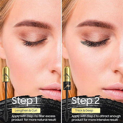 New Liquid Mascara Black, Lash Extensions and Waterproof Mascara Volumizing & Lengthening, Curling Eyelashes and Fast Dry, Exquisitely Full, Create Charming Eye Makeup