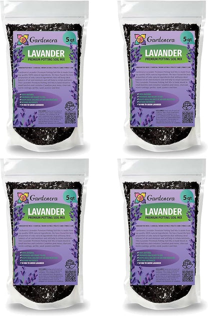 Gardenera Organic Lavender Soil Blend - Enhance The Beauty and Aroma of Your Garden - 20 QUARTS