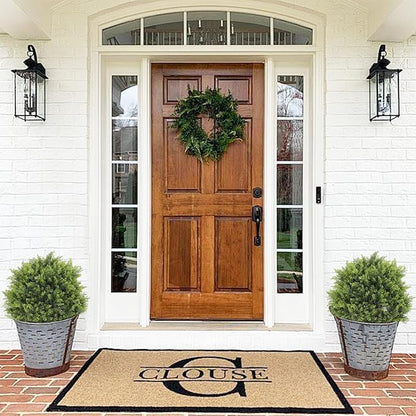 2ft Artificial Cedar Topiary Ball Trees Outdoor, 24" UV Resistant Faux Potted Plants Outside, Realistic Fake Greenery Evergreen Pine Cypress Bushes Shrubs for Front Porch Planter Indoor Decor Set of 2