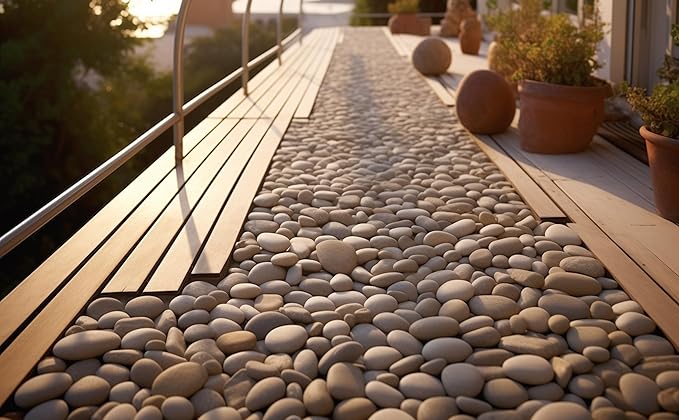 2 LBS River Rocks, StoneCreek, Decorative Garden Stones for Plant Landscaping, Polished Gravel Filler Pebbles for Home Decoration, Vases, Succulents, Flower Beds and Fish Tanks (White, Medium)