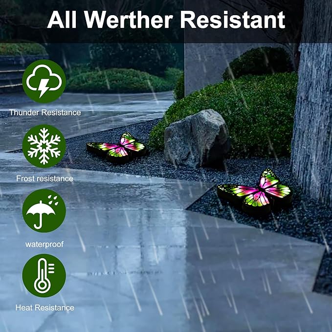 Ground Lights, Equipped with 4 Solar Lights for Outdoor Waterproofing, 14 LED Solar Landscape Lighting, Suitable for Gardens, courtyards, terraces, corridors, Lanes, and walkways (Green)