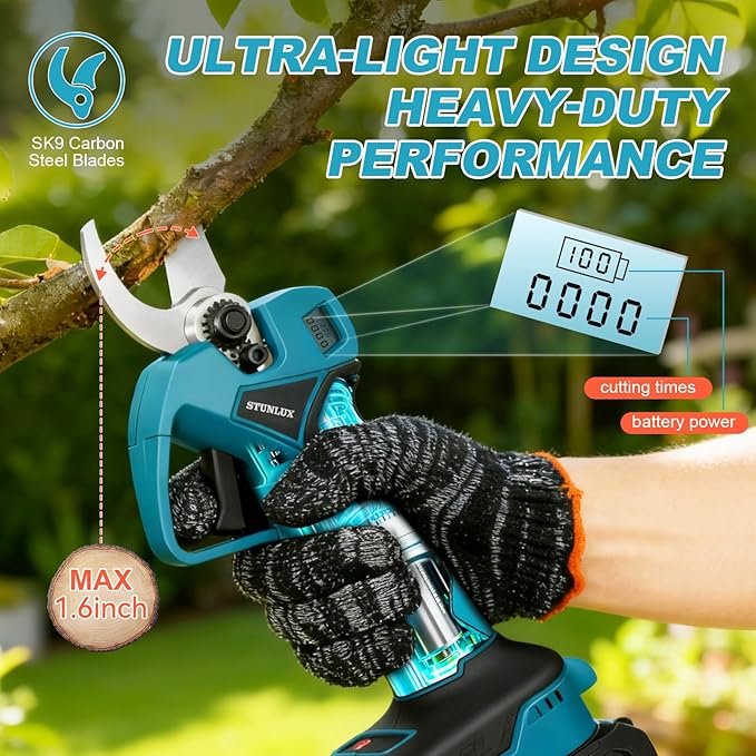 4-in-1 Cordless Pole Saw & Electric Pruning Shears Set, Electric Pruning Shears & 6 Inch pole saws for tree trimming with 7ft Max Extension Pole, 2*4.0Ah Batteries,Electric Pole Saw Tree Trimming Kit