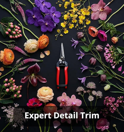 Gardeness 12 PCS Straight SK5 Steel Pruning Shear Garden Scissor Flower Leaf Trimmer Floral Fruits Picking Ultra Sharp Gardening Snips Bonsai Cutter Durable Effort-saving Clippers, Hand Pruners