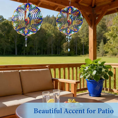 Chicken Wind Spinners Outdoor, Chicken Gifts for Women Men Mom Dad, Hanging Wind Sculptures Spinners for Christmas, 12 inch Outdoor Indoor Hanging Ornament for Garden Porch Backyard Lawn