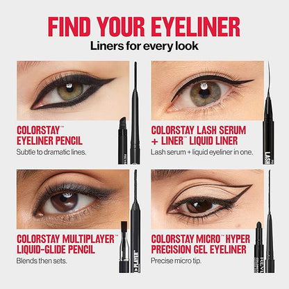 REVLON ColorStay Pencil Waterproof Eyeliner, Smudge-Proof, Eye Makeup with Built-In Sharpener, 215 White, 0.01 oz