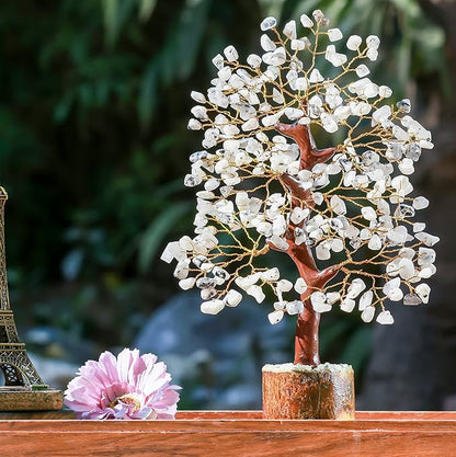 Rainbow Moonstone Crystal Tree Gemstone Tree of Life Chakra Bonsai Tree for Room, Office & Bedroom Decor Spiritual Gift Meditation Birthday Gift for Women Mom her Sister Housewarming Gifts Home