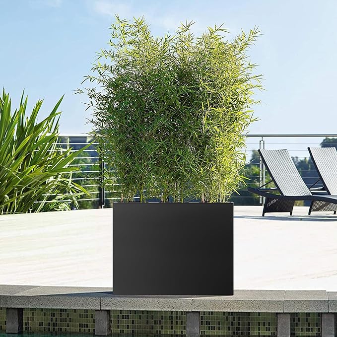 Square Metal Planter Box 24"x24"x25", Heavy Duty Galvanized Steel Planter Frost Proof Rust Resistant for Indoor Outdoor Patio Porch Commercial Residential