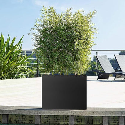 Square Metal Planter Box 24"x24"x25", Heavy Duty Galvanized Steel Planter Frost Proof Rust Resistant for Indoor Outdoor Patio Porch Commercial Residential