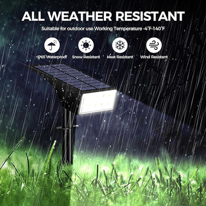Solar Spot Lights Outdoor, Solar Lights Outdoor Waterproof IP65, 4 Brightness Modes Dusk to Dawn Landscape Spotlights for Yard Garden Pathway Porch Tree House Decoration, Cool White, 6 Pack