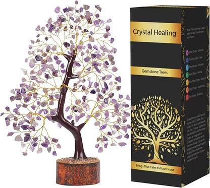 Amethyst Crystal Tree, Gemstones and Crystals, Amethyst Stone Desk Decor, Healing Crystal, Gem Tree Purple Decor, Unique Gifts for Women, Meditation Decor, Spiritual Gifts for Women