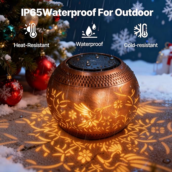 Solar Lanterns Outdoor Waterproof Hummingbird Garden Decor Birthday Gifts for Women, Mothers Day Gifts for Mom, Solar Table Lantern Decorations for Yard Patio Porch Deck Backyard Outside 2 Pack