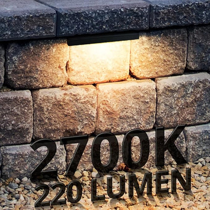 GKOLED 6.8 Inches LED Hardscape Lights, Low Voltage Retaining Wall Light Waterproof, 12V AC/DC Landscape Lighting, 1.5W 2700K, Classic Step Lights Outdoor, Die-cast Aluminum Housing