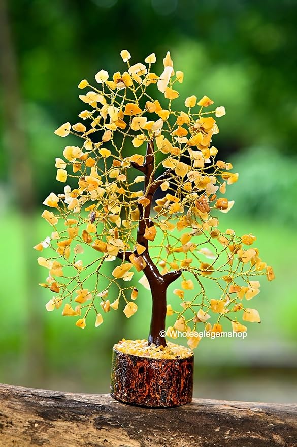 Yellow Aventurine Crystal Tree with Golden Wire – Handcrafted Gemstone Bonsai for Home Decor & Positive Energy