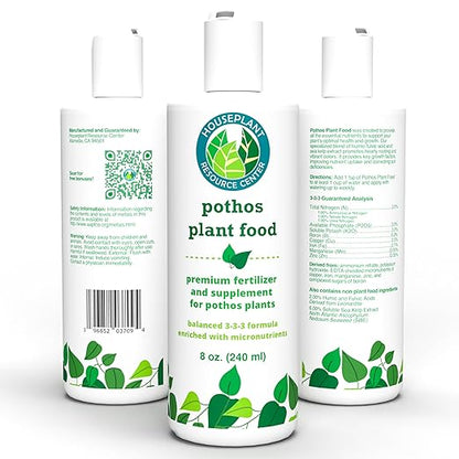 Pothos Fertilizer – Liquid Plant Food for Strong Roots, Healthy Growth & Lush Foliage – 3-3-3 NPK Formula with Sea Kelp, Humic & Fulvic Acid – Essential Nutrients for Neon Pothos or Devil’s Ivy – 8 oz